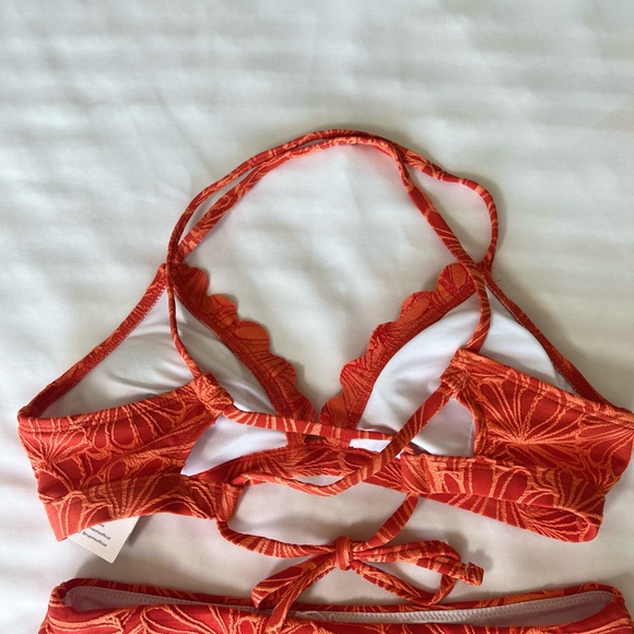 NWT Bikini Set for Women Bathing Suit High Waisted Scalloped V Neck Two Pieces S - Picture 12 of 17